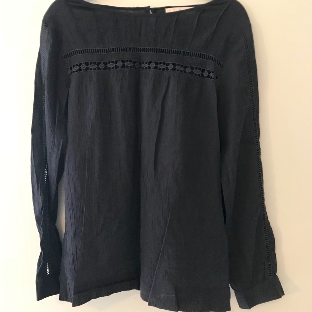 LOFT Navy Blue long sleeve blouse